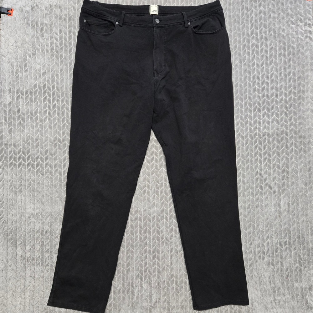 Swet Tailor Mens Black 5-Pocket Stretch Pants Straight Leg 38x32